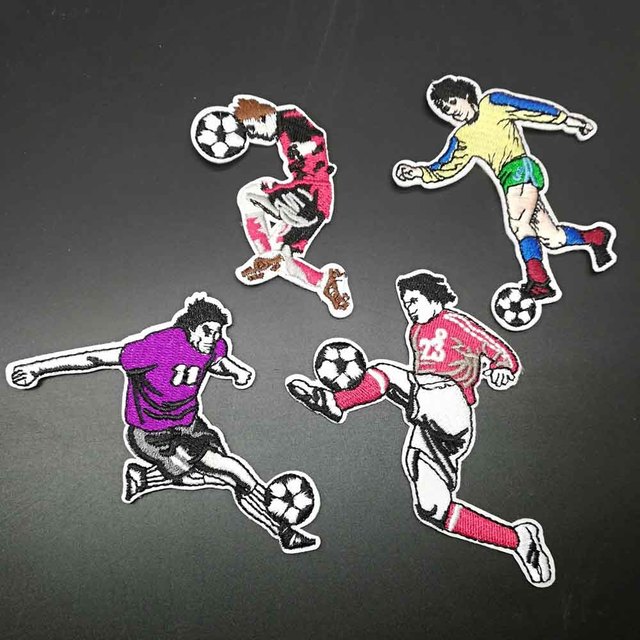 Playing Football Sport Theme Iron On Embroidered Clothes Patches For Boy  Man Clothing Stickers Garment Wholesale - AliExpress